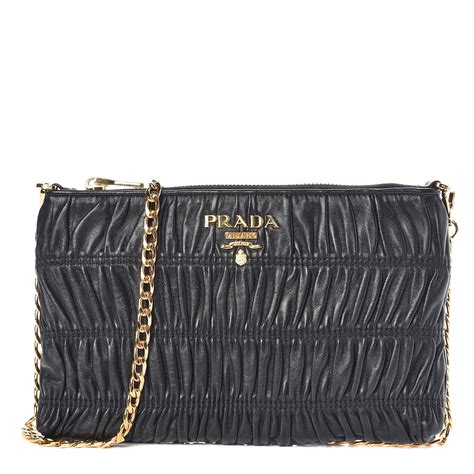 prada nappa gaufre chain shoulder bag|Nappa Gaufre Leather Shoulder Bag Medium .